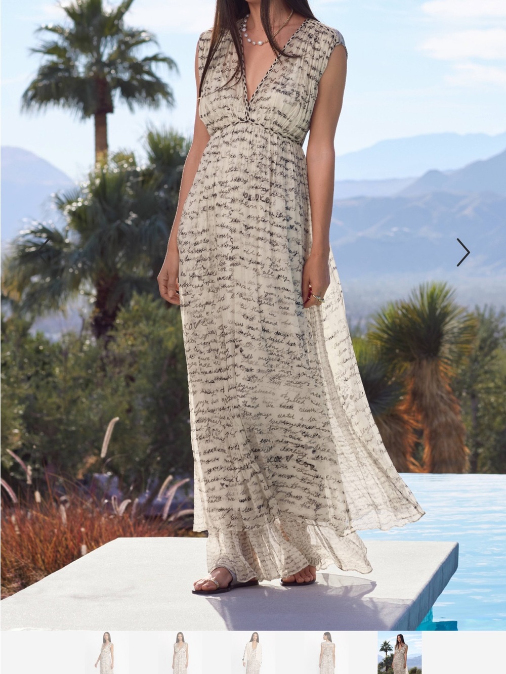 Johnny Was Sincerely Yours Silk Cream Maxi Dress
